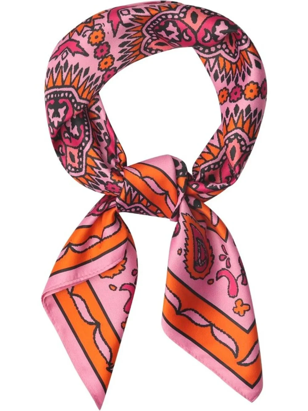 Reversible 27.5” Square Satin Hair Scarf | Stylish Head Wrap & Bandana for Sleep
